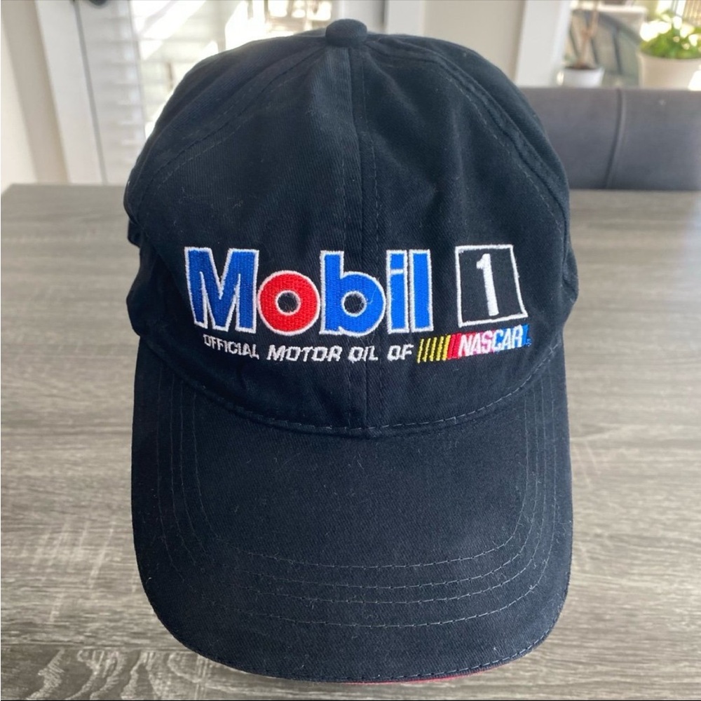 🔥 5/$25 AMC Deluxe Mobil 1 Official Motor Oil of NASCAR Racing Pegasus Cap Hat